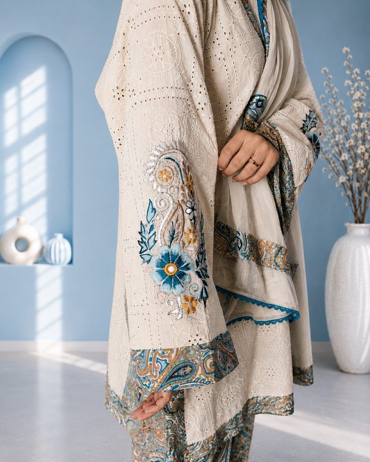 Azure Ivory – 3 Piece Ready to Wear Lawn Suit
