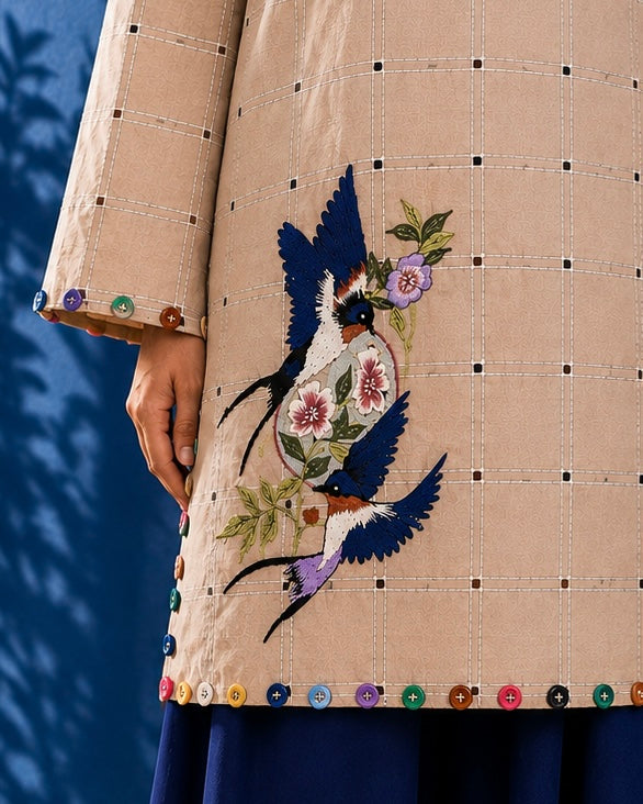 Floral Appliqué  - 3 Piece Ready to wear Lawn Suit