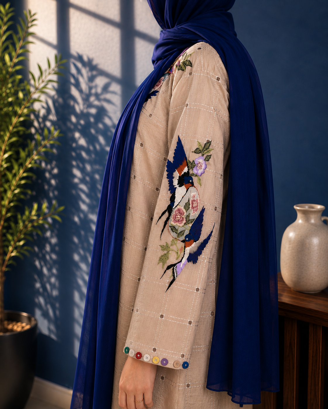 Floral Appliqué  - 3 Piece Ready to wear Lawn Suit