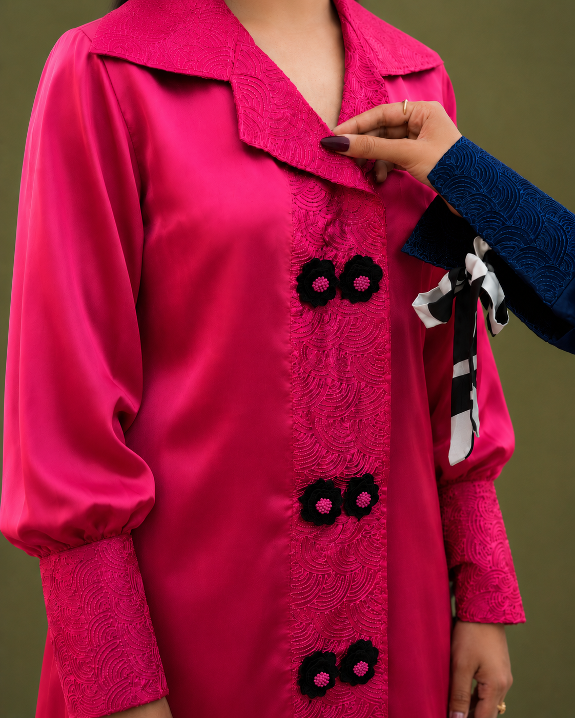 Silk Suit with Printed Silk Trouser - 2 Piece Ready to wear Silk Suit