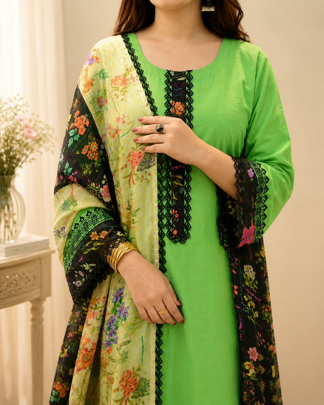Lime Botanica – 3 Piece Ready to Wear Lawn Suit