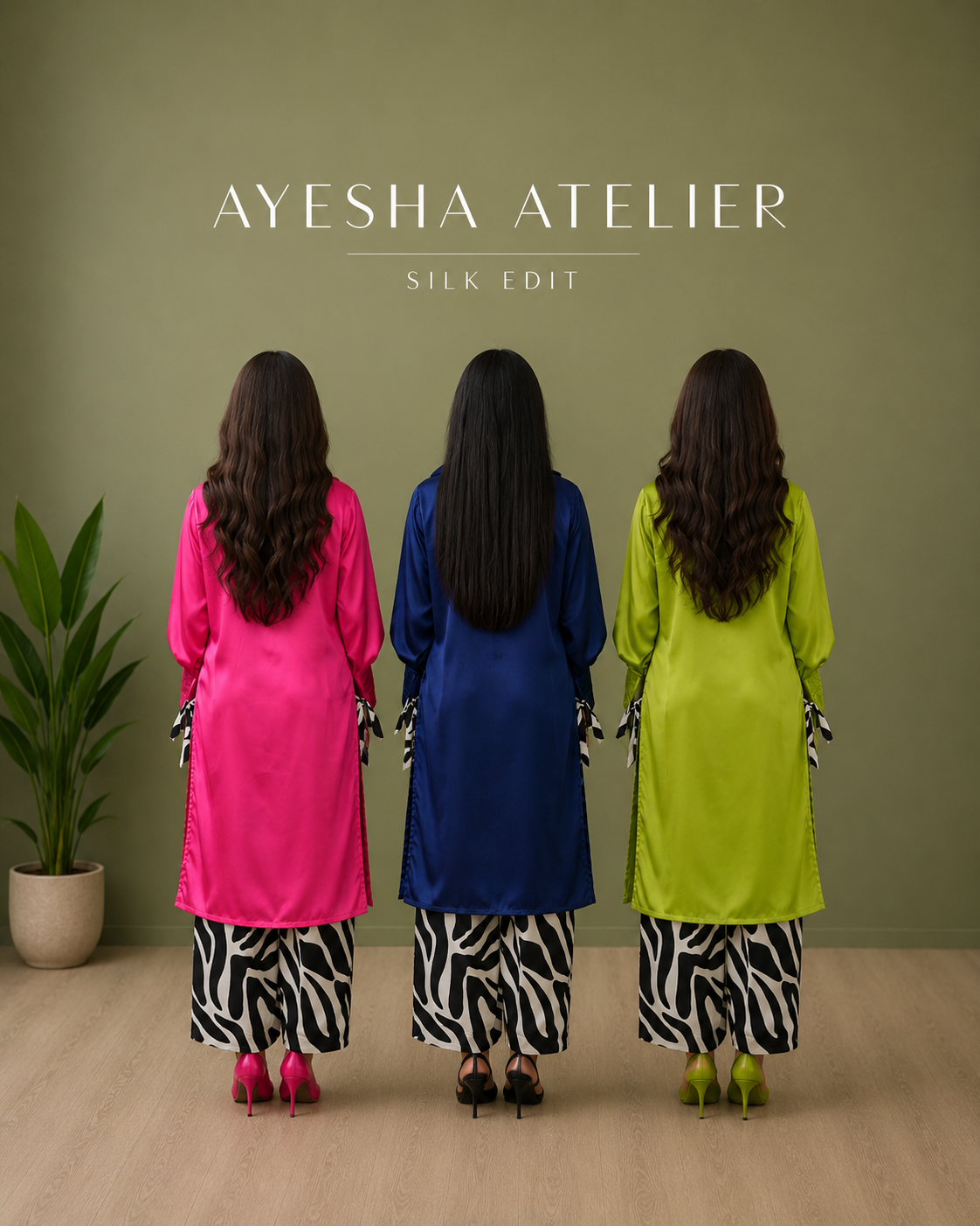 Silk Suit with Printed Silk Trouser - 2 Piece Ready to wear Silk Suit