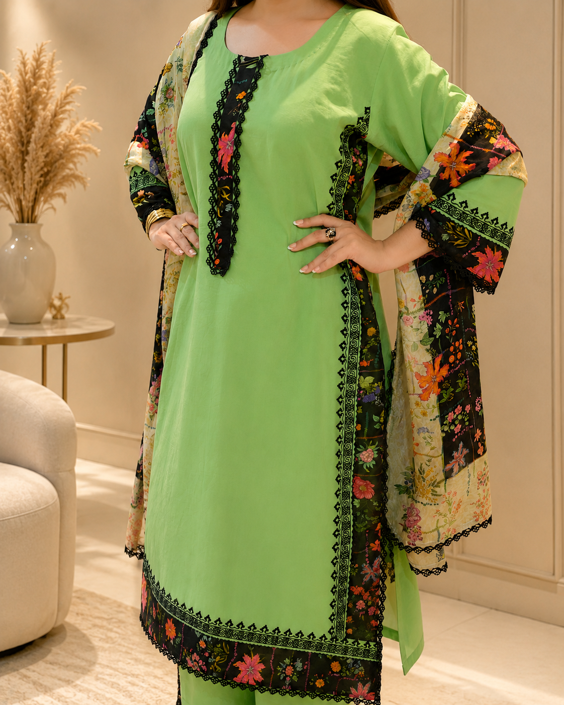 Lime Botanica – 3 Piece Ready to Wear Lawn Suit