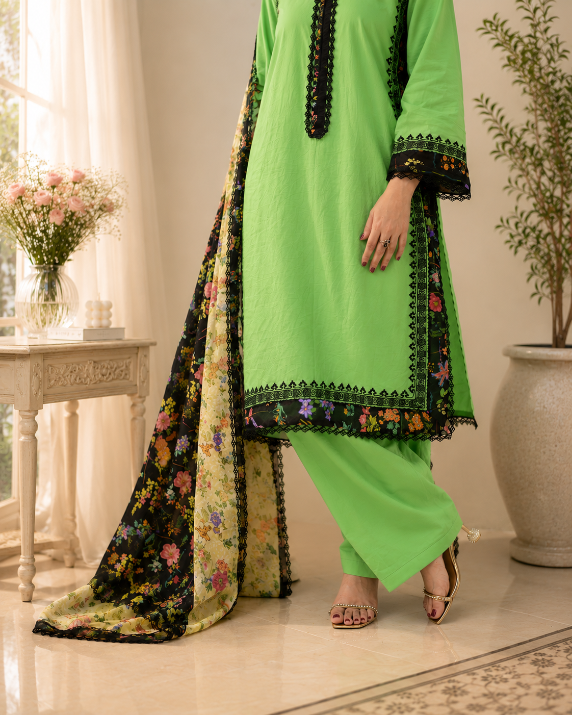 Lime Botanica – 3 Piece Ready to Wear Lawn Suit