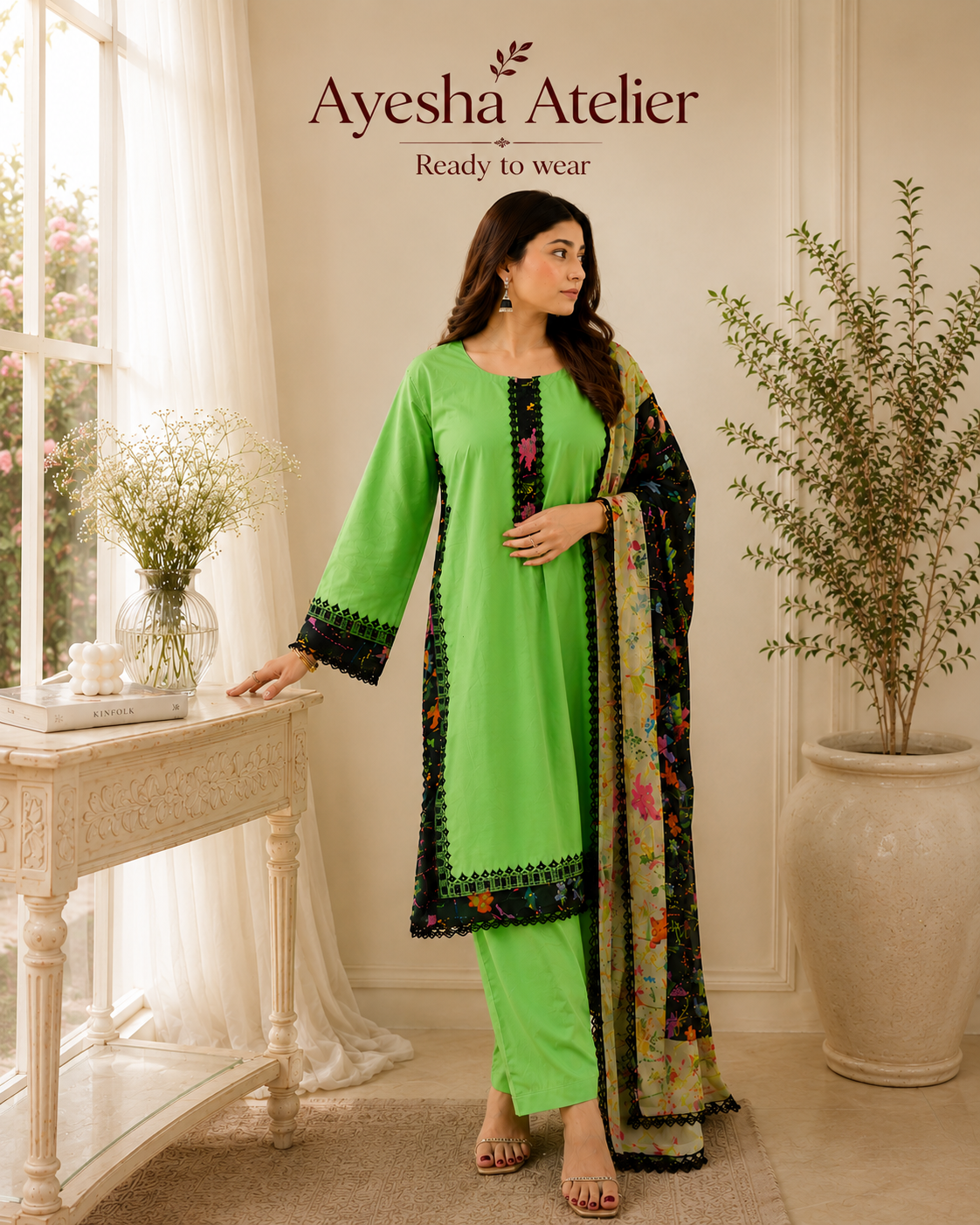 Lime Botanica – 3 Piece Ready to Wear Lawn Suit