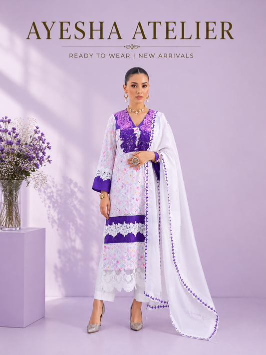 Lavender Étoile – 3 Piece Ready to Wear Lawn Suit