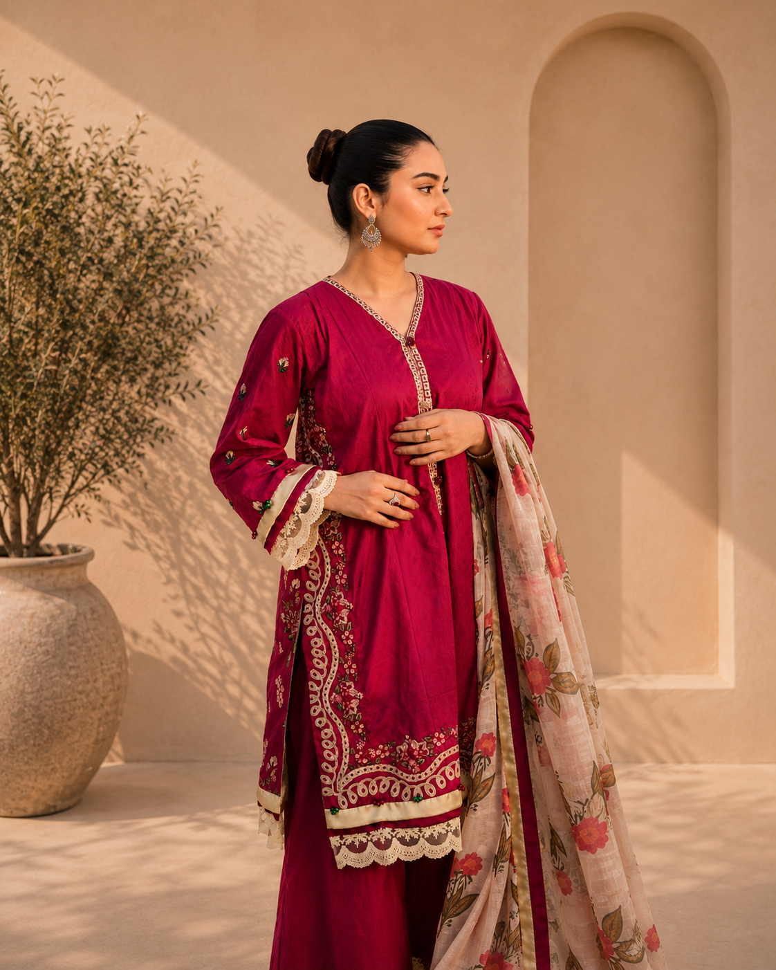 Ruby Blossom – 3 Piece Ready to Wear Lawn Suit
