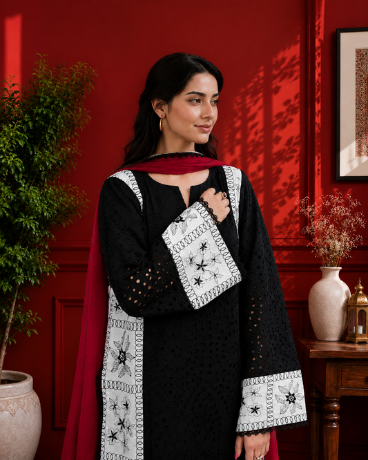 Midnight Noir – 3 Piece Ready to Wear Lawn Suit