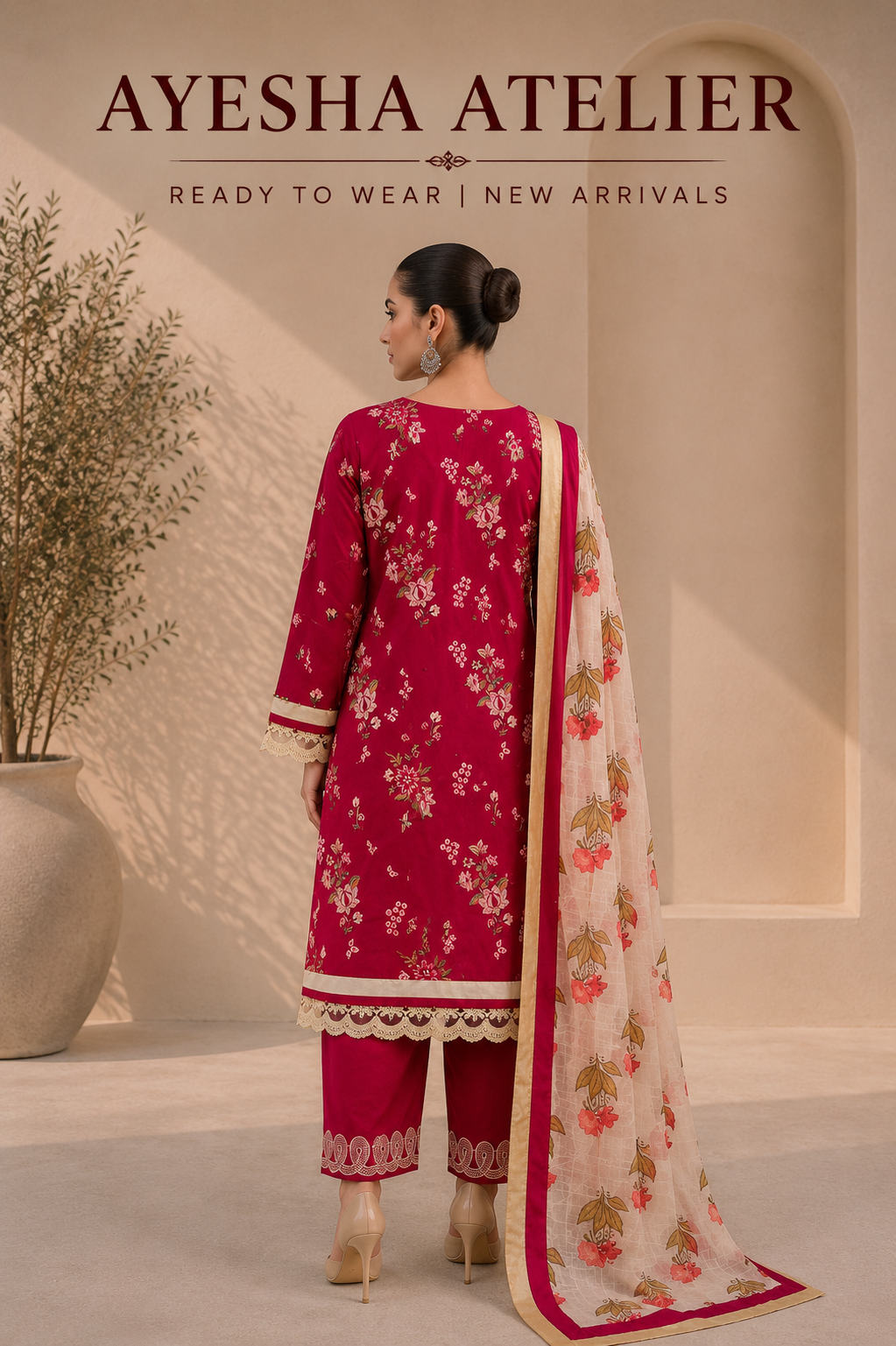 Ruby Blossom – 3 Piece Ready to Wear Lawn Suit