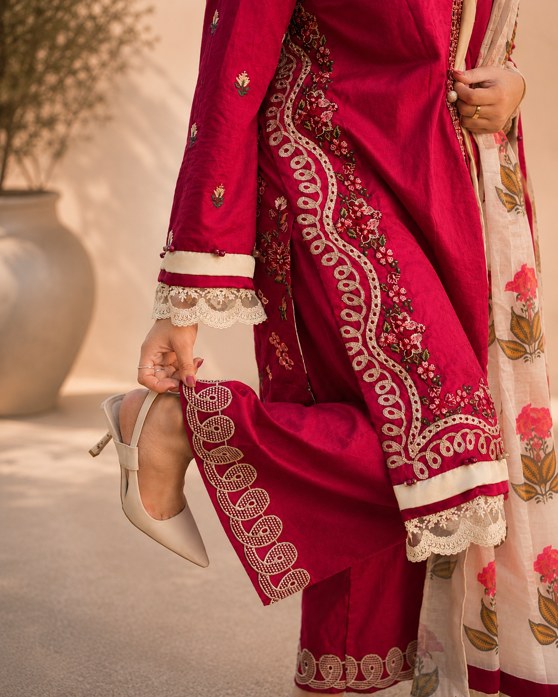 Ruby Blossom – 3 Piece Ready to Wear Lawn Suit